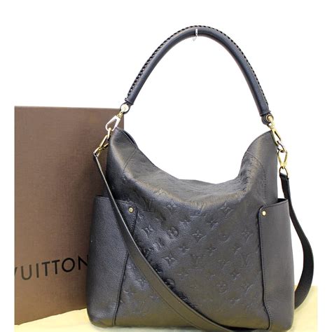 louis vuitton black monogram empreinte leather bagatelle bag